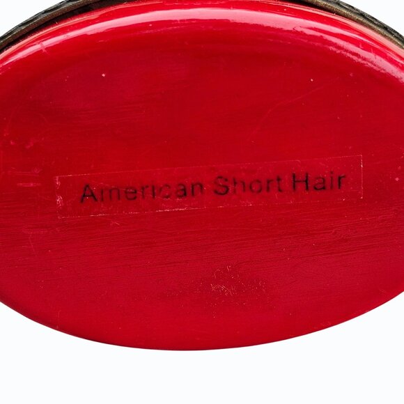 Vtg American Short Hair Orange Cat Porcelain Hinged Trinket Box  2.75" x 2.25" - Picture 10 of 13